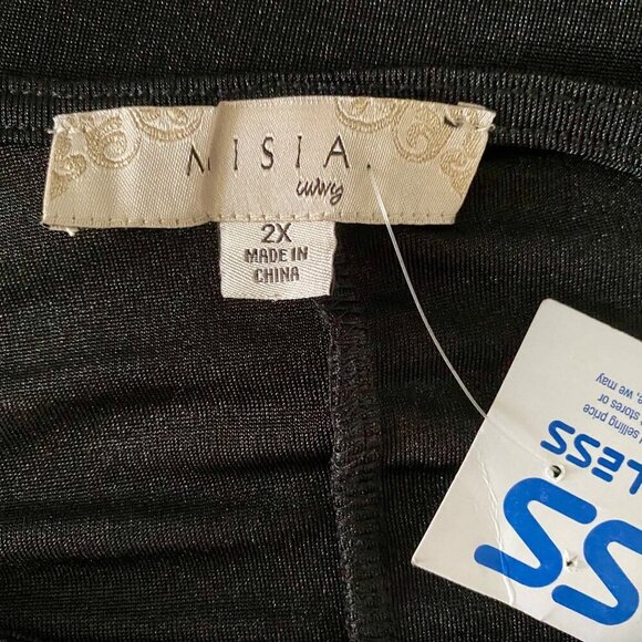 Misia Curvey Women's Black Button-Shoulder Top Size 2X NEW NWT - Picture 9 of 10